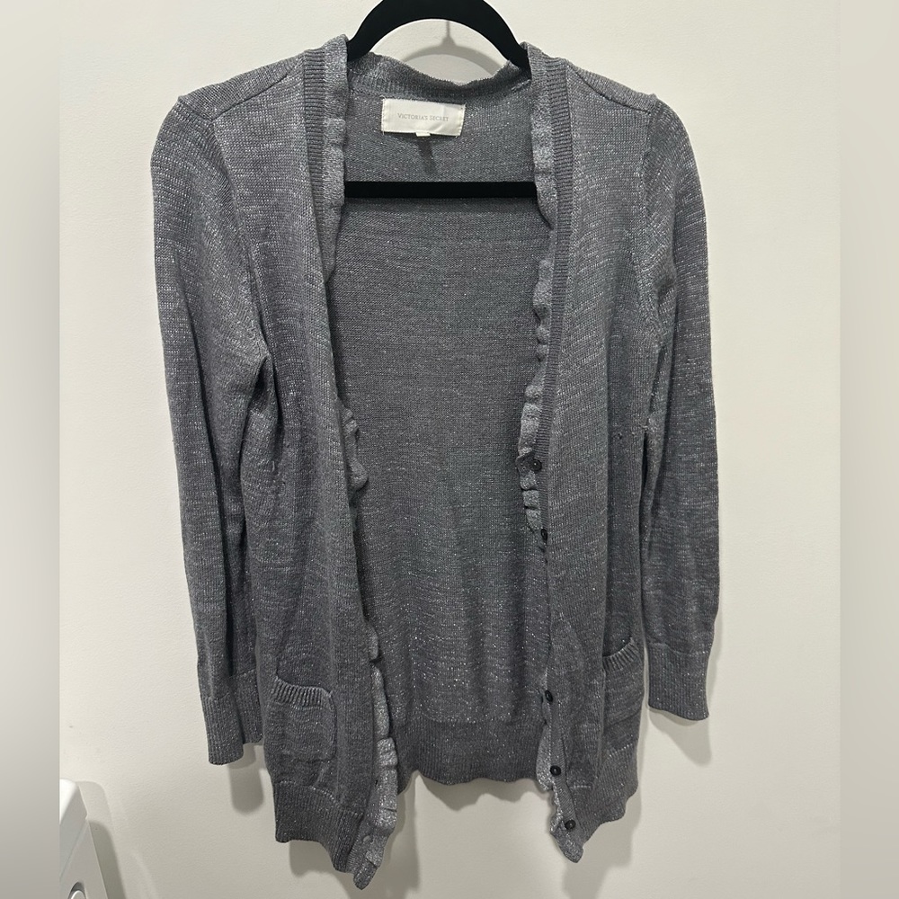 Victoria’s Secret cardigan with ruffle and sparkle